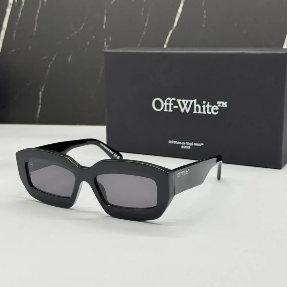 NEW OFF-WHITE OERI138 CHARLOTTE 1007 SUNGLASSES UNISEX BLACK SQUARE EYEWEAR